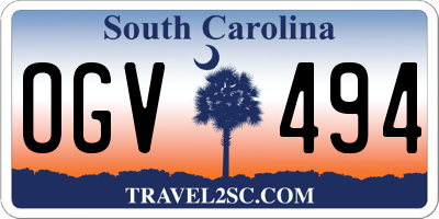 SC license plate OGV494