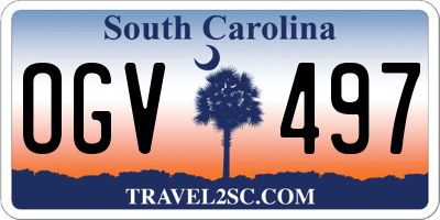 SC license plate OGV497