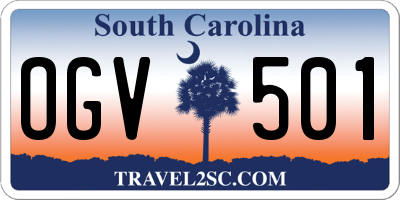 SC license plate OGV501