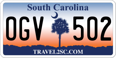 SC license plate OGV502