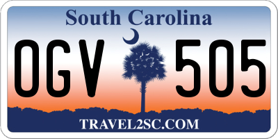 SC license plate OGV505