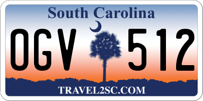 SC license plate OGV512