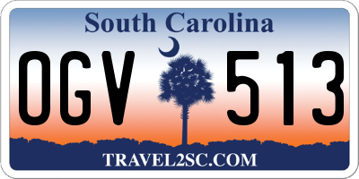 SC license plate OGV513