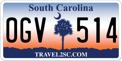 SC license plate OGV514