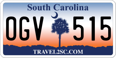 SC license plate OGV515