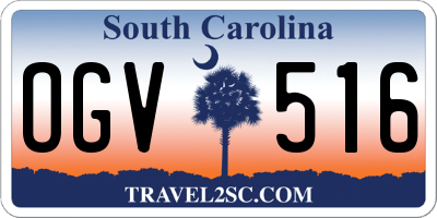 SC license plate OGV516