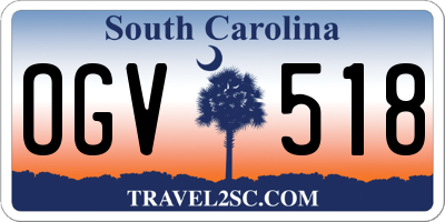 SC license plate OGV518