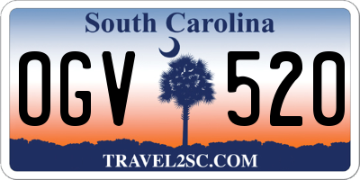 SC license plate OGV520