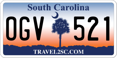 SC license plate OGV521