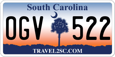 SC license plate OGV522