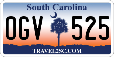 SC license plate OGV525