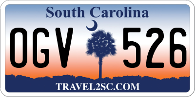SC license plate OGV526