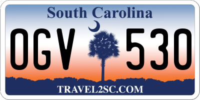 SC license plate OGV530