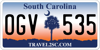SC license plate OGV535