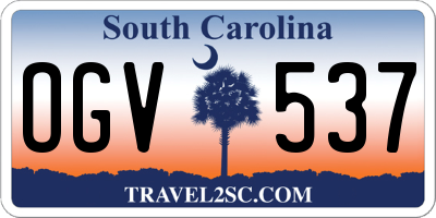 SC license plate OGV537