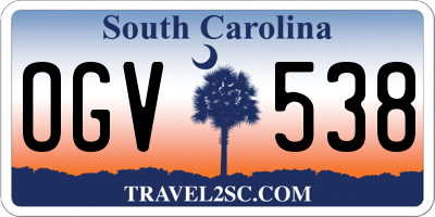 SC license plate OGV538