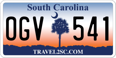 SC license plate OGV541