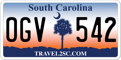 SC license plate OGV542