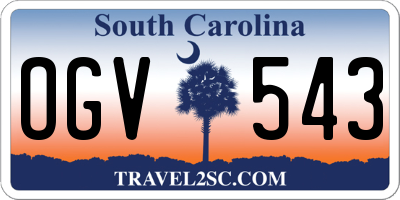 SC license plate OGV543