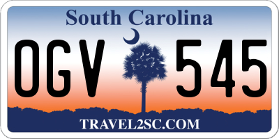 SC license plate OGV545