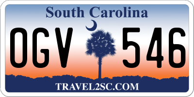 SC license plate OGV546