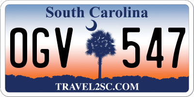 SC license plate OGV547