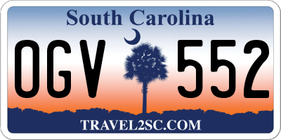 SC license plate OGV552