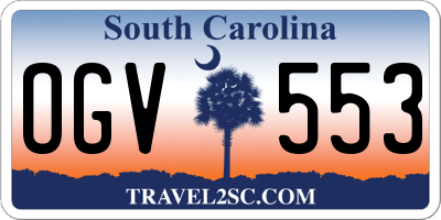 SC license plate OGV553