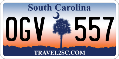SC license plate OGV557