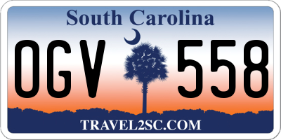 SC license plate OGV558
