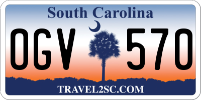 SC license plate OGV570