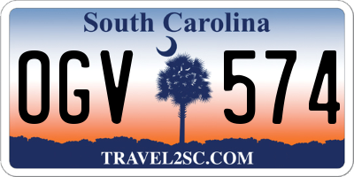 SC license plate OGV574