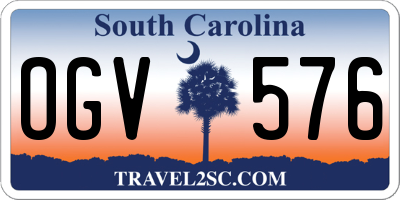 SC license plate OGV576