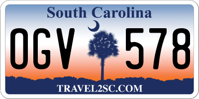 SC license plate OGV578