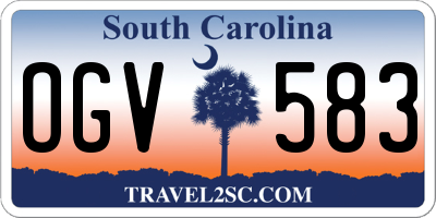 SC license plate OGV583