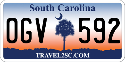SC license plate OGV592