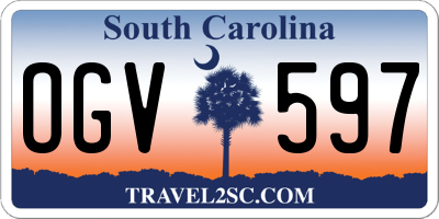 SC license plate OGV597