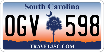 SC license plate OGV598