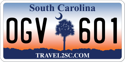 SC license plate OGV601