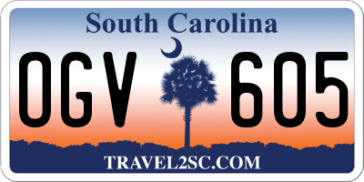 SC license plate OGV605
