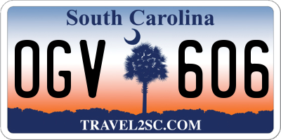 SC license plate OGV606