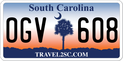 SC license plate OGV608