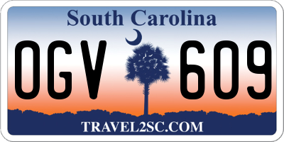 SC license plate OGV609