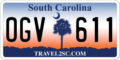 SC license plate OGV611