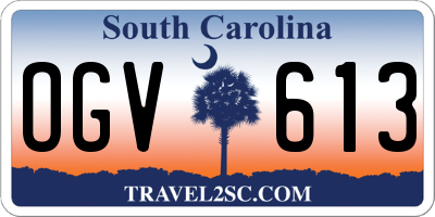 SC license plate OGV613