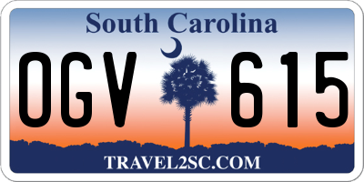SC license plate OGV615