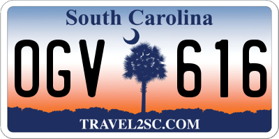 SC license plate OGV616