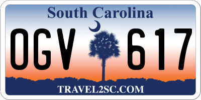 SC license plate OGV617