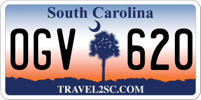SC license plate OGV620