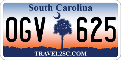 SC license plate OGV625